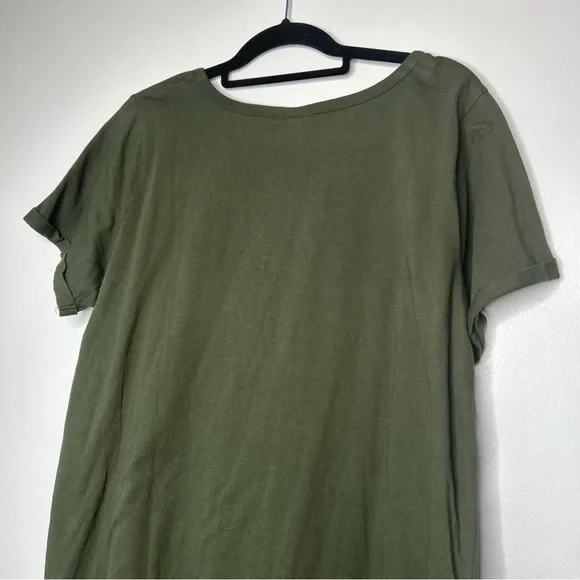 NWT Olive Green Dip-Dye Short Sleeve Women's T-Shirt Material Dress Size 2X - Picture 3 of 13